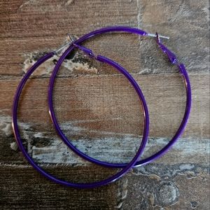 Purple Hoop Earrings